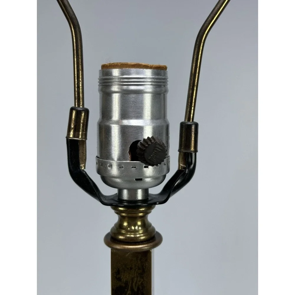 Vintage Mid Century Modern Brass And Wood Table‎ Lamp 26